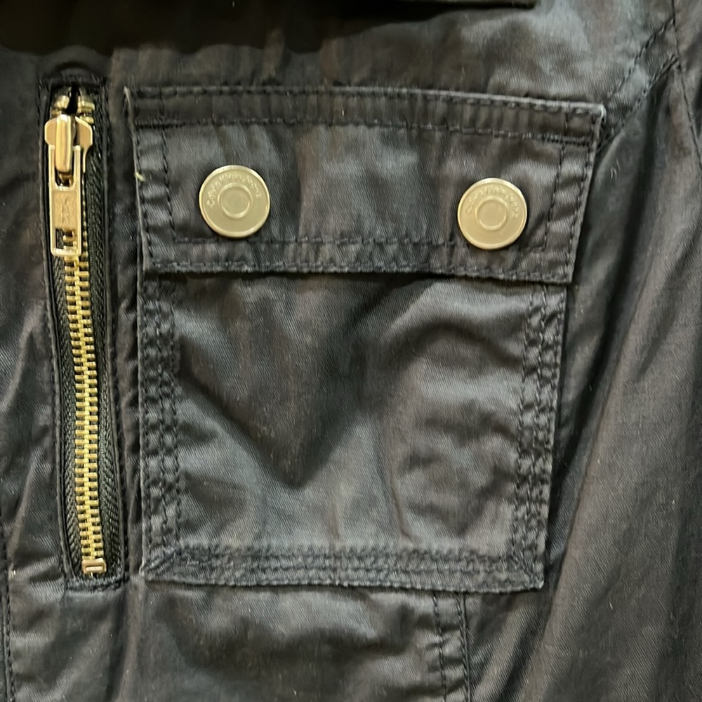 Calvin Klein Navy Lightweight Zip-Up Jacket w/ Hidden Front Snaps - Picture 3 of 8